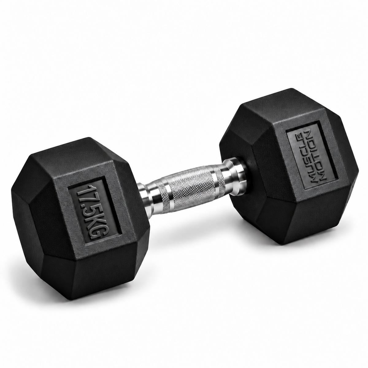 17.5kg Muscle Motion Rubber Hex Dumbbells (Sold Individually)