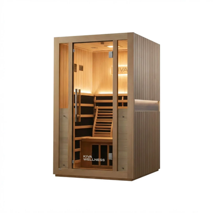 Kiva Radiance™ Pro 2 Person Full Spectrum Infrared Sauna & Käldr Acrylic Ice Bath — 0.8HP Chiller Bundle