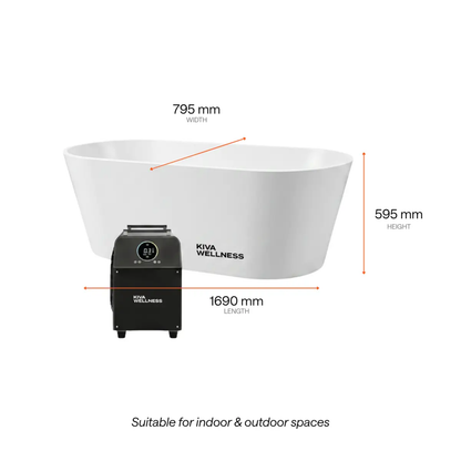 Kiva Radiance™ Pro 2 Person Full Spectrum Infrared Sauna & Käldr Acrylic Ice Bath — 0.8HP Chiller Bundle