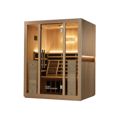 Kiva Radiance™ Pro 3 Person Full Spectrum Infrared Sauna & Käldr Acrylic Ice Bath — 0.8HP Chiller Bundle