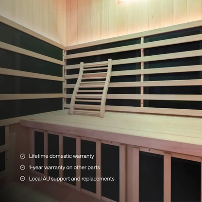Kiva Radiance™ Pro 4 Person Full Spectrum Infrared Sauna & Käldr Acrylic Ice Bath — 0.8HP Chiller Bundle