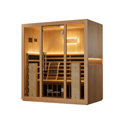 Kiva Radiance™ Pro 4 Person Full Spectrum Infrared Sauna & Käldr Acrylic Ice Bath — 0.8HP Chiller Bundle