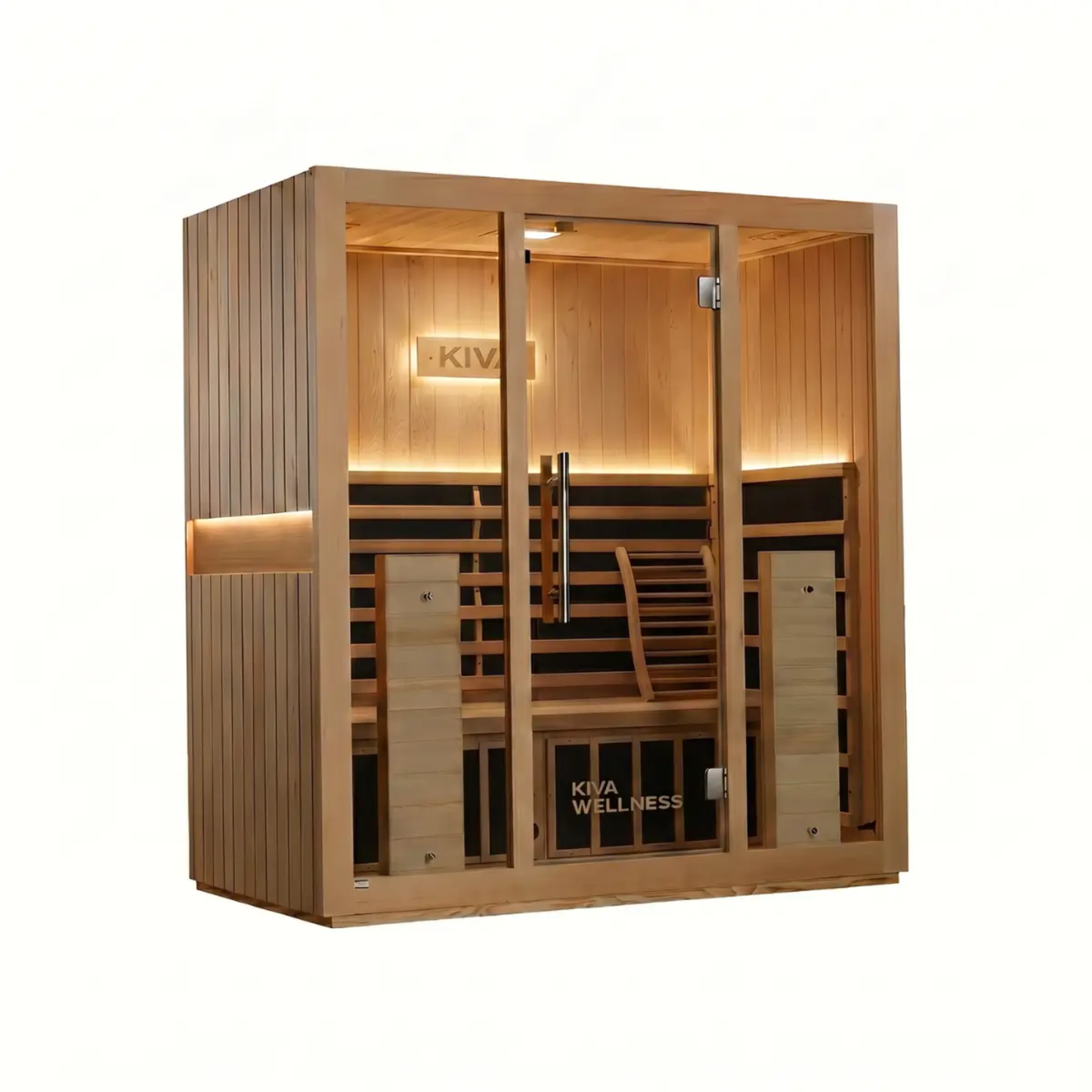 Kiva Radiance™ Pro 4 Person Full Spectrum Infrared Sauna & Käldr Acrylic Ice Bath — 0.8HP Chiller Bundle