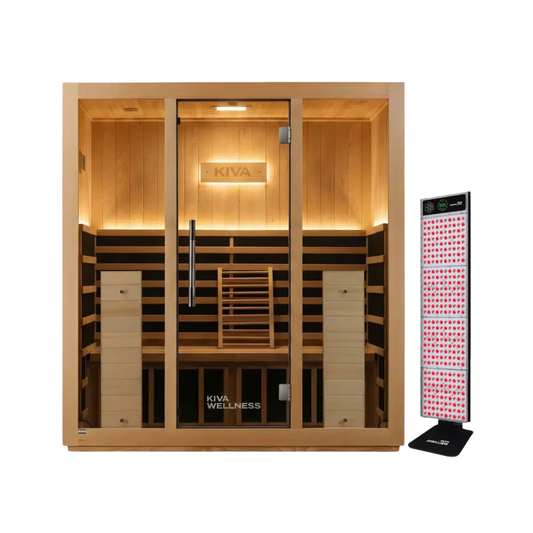 Kiva Radiance™ Pro 4 Person Full Spectrum Infrared Sauna & Red Light Therapy Panel Bundle