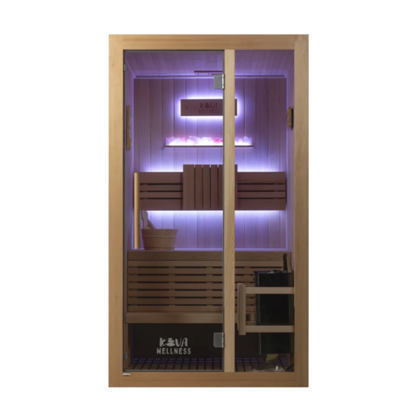 Kiva Reset 2 Person Traditional Double Tier Finnish Sauna - 4.5kw Heater