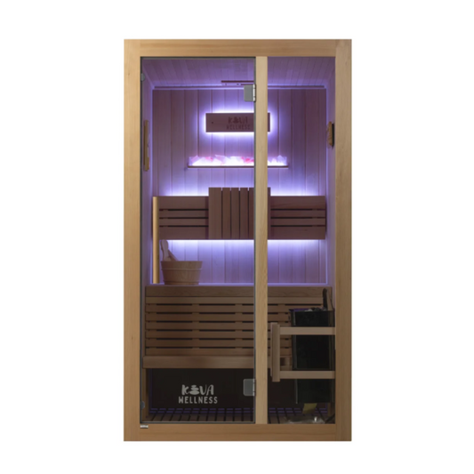 Kiva Reset 2 Person Traditional Double Tier Finnish Sauna - 4.5kw Heater