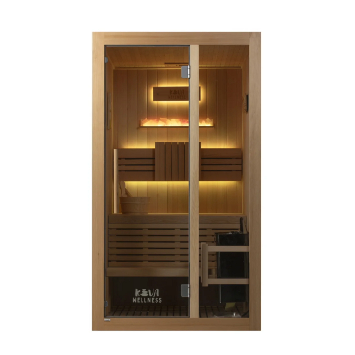 Kiva Reset 2 Person Traditional Double Tier Finnish Sauna - 4.5kw Heater
