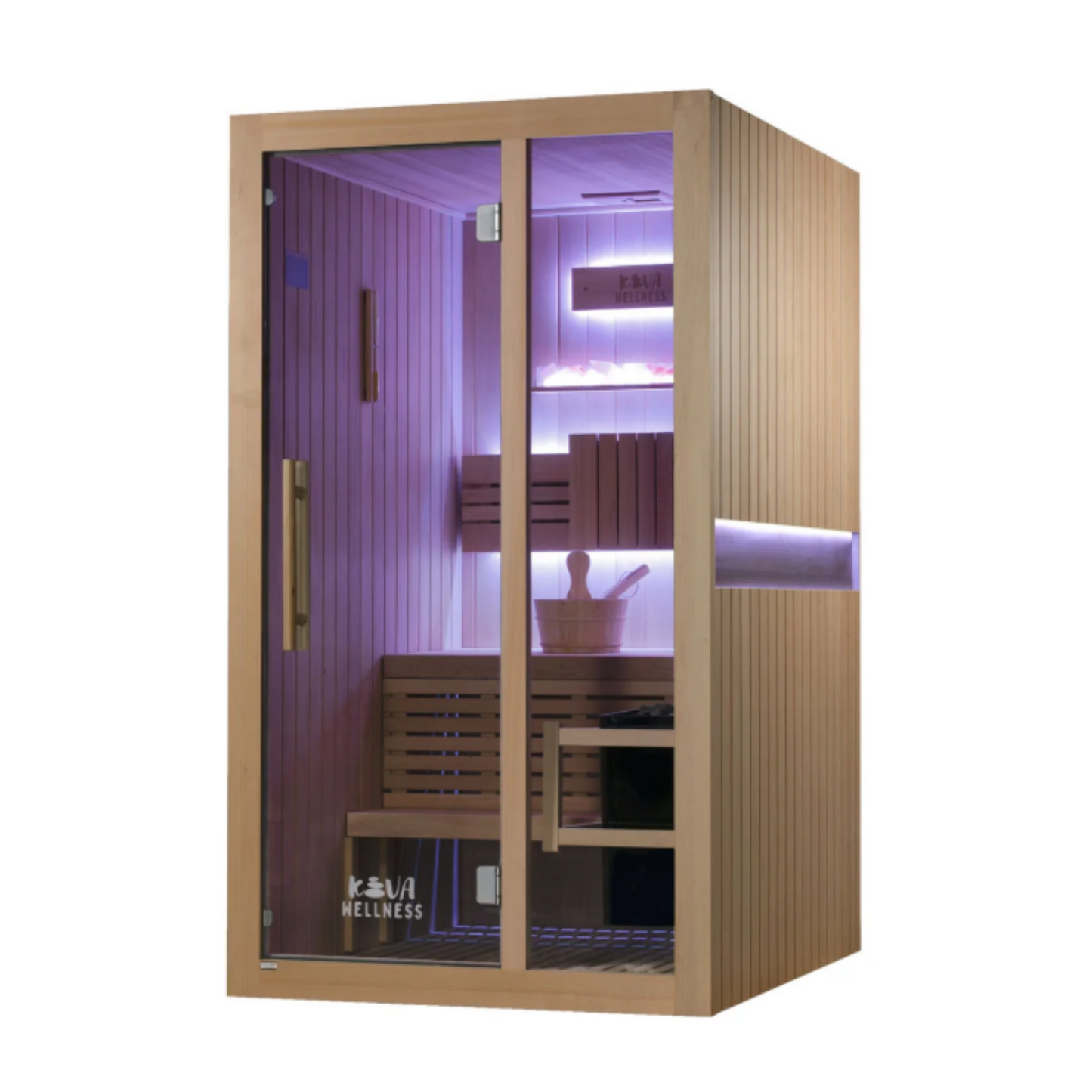 Kiva Reset 2 Person Traditional Double Tier Finnish Sauna - 4.5kw Heater