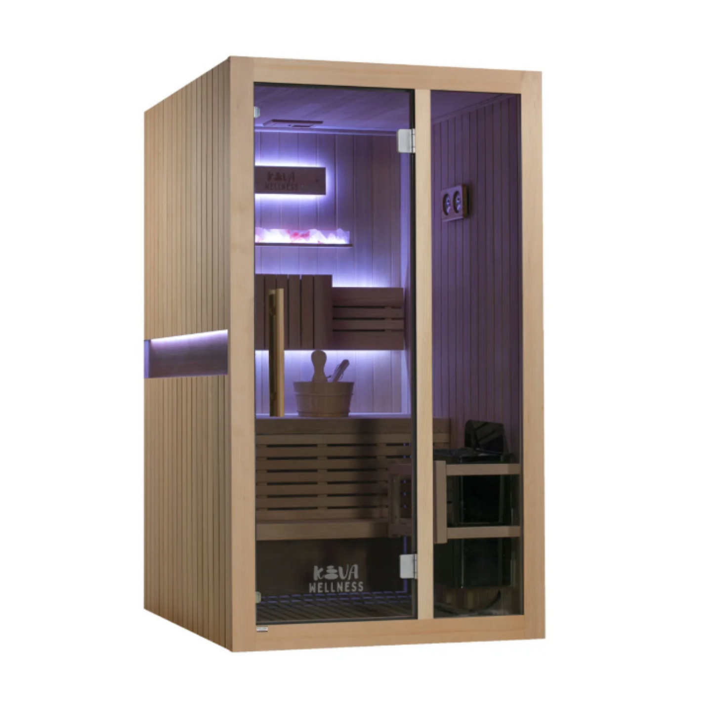 Kiva Reset 2 Person Traditional Double Tier Finnish Sauna - 4.5kw Heater