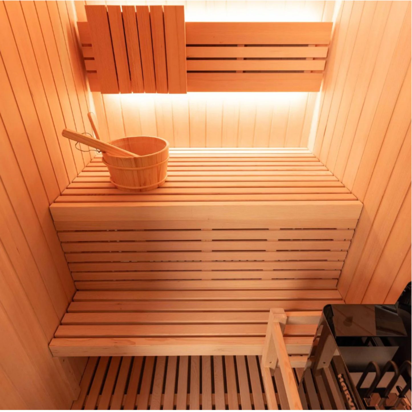 Kiva Reset 2 Person Traditional Double Tier Finnish Sauna - 4.5kw Heater