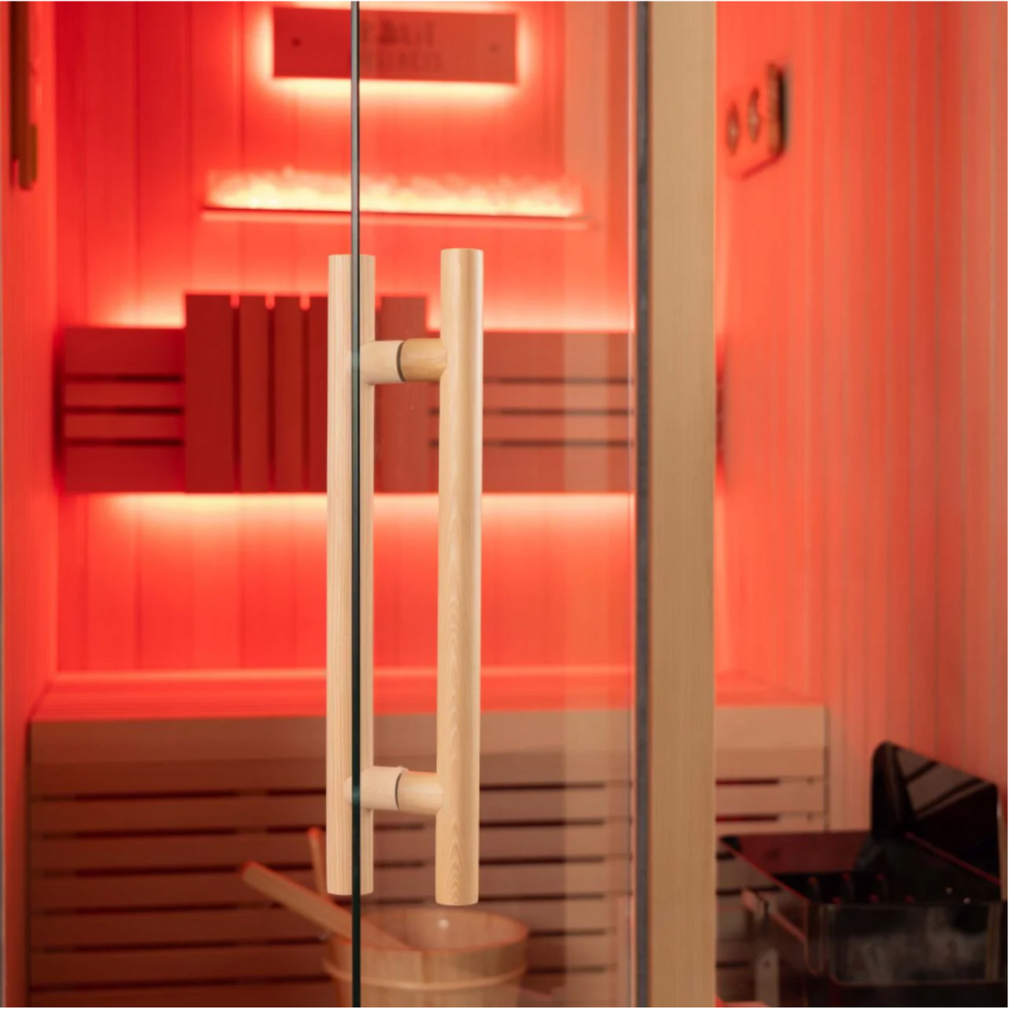 Kiva Reset 2 Person Traditional Double Tier Finnish Sauna - 4.5kw Heater