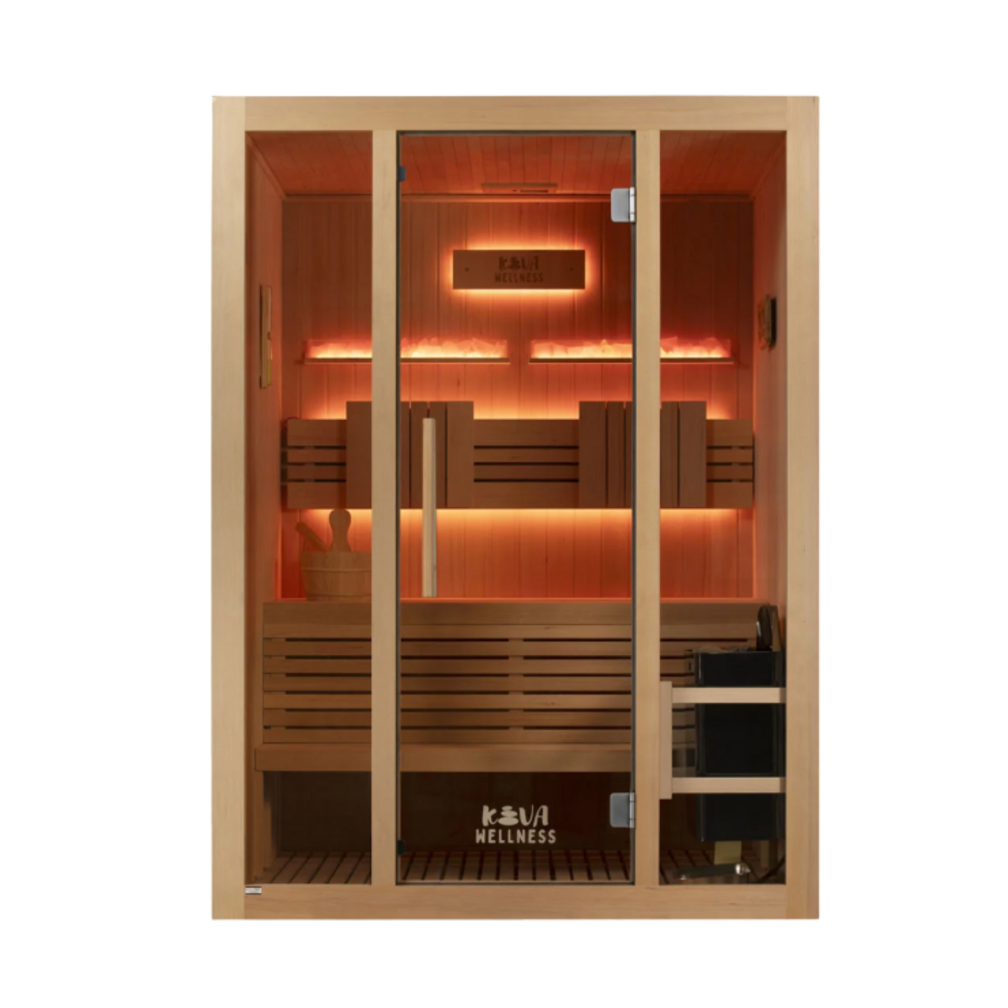 Kiva Reset 3 Person Traditional Double Tier Finnish Sauna - 4.5kw Heater