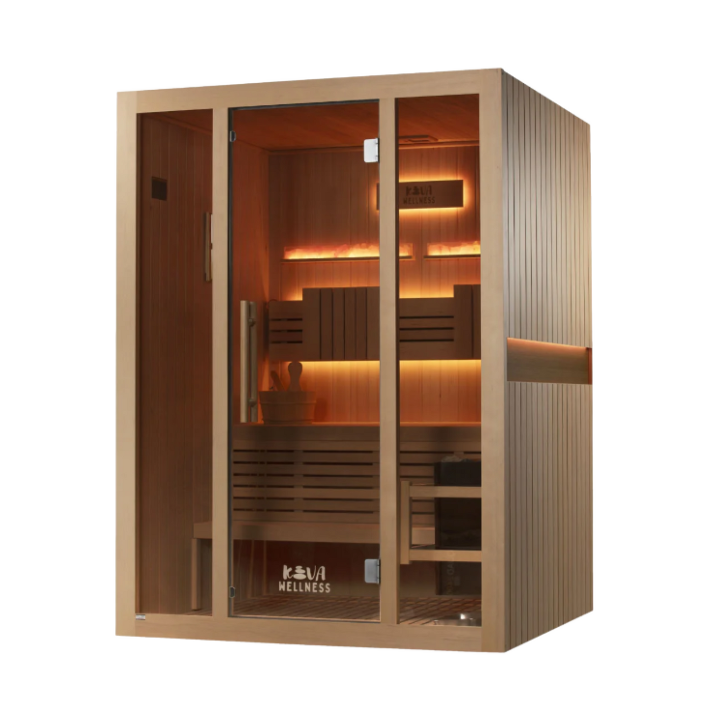 Kiva Reset 3 Person Traditional Double Tier Finnish Sauna - 4.5kw Heater