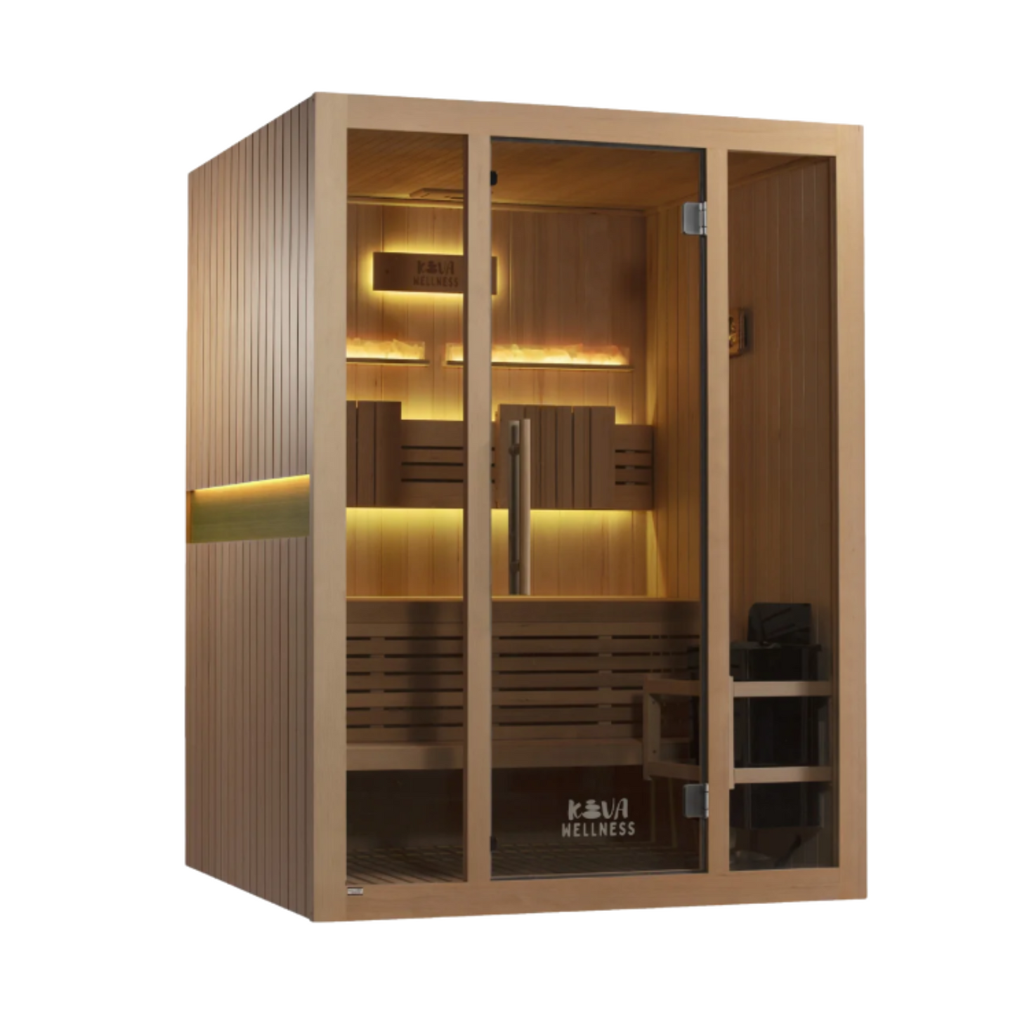 Kiva Reset 3 Person Traditional Double Tier Finnish Sauna - 4.5kw Heater