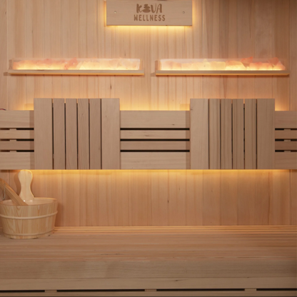 Kiva Reset 3 Person Traditional Double Tier Finnish Sauna - 4.5kw Heater