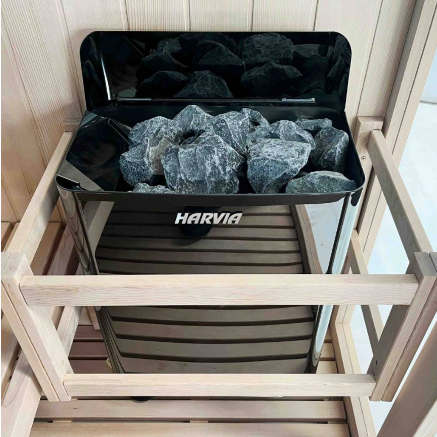 Kiva Reset 4 Person Traditional Double Tier Finnish Sauna - 6kw Heater