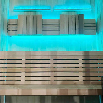 Kiva Reset 4 Person Traditional Double Tier Finnish Sauna - 6kw Heater