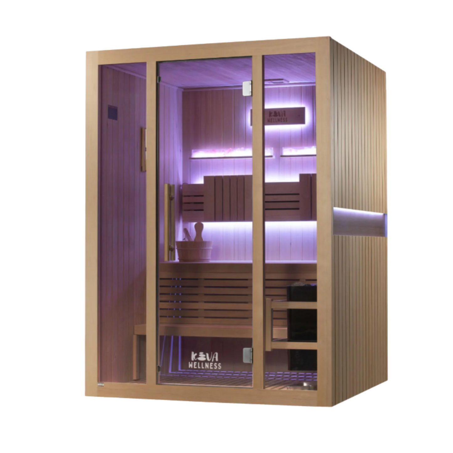 Kiva Reset 4 Person Traditional Double Tier Finnish Sauna - 6kw Heater