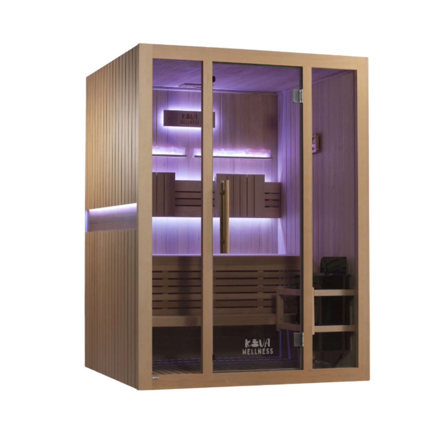 Kiva Reset 4 Person Traditional Double Tier Finnish Sauna - 6kw Heater