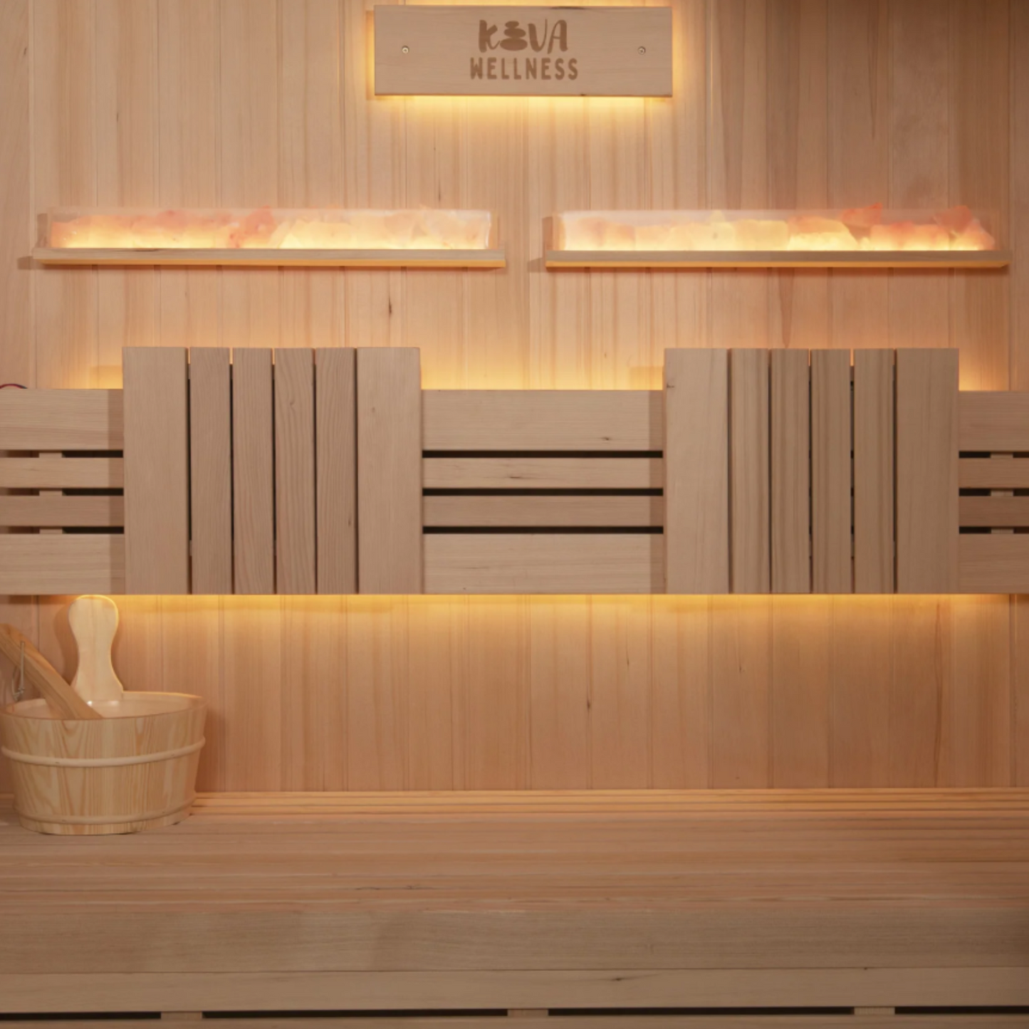 Kiva Reset 4 Person Traditional Double Tier Finnish Sauna - 6kw Heater