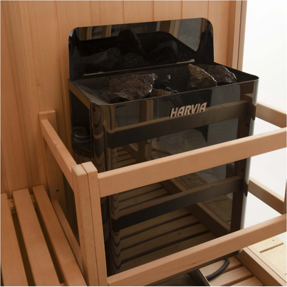 Kiva Reset 4 Person Traditional Double Tier Finnish Sauna - 6kw Heater