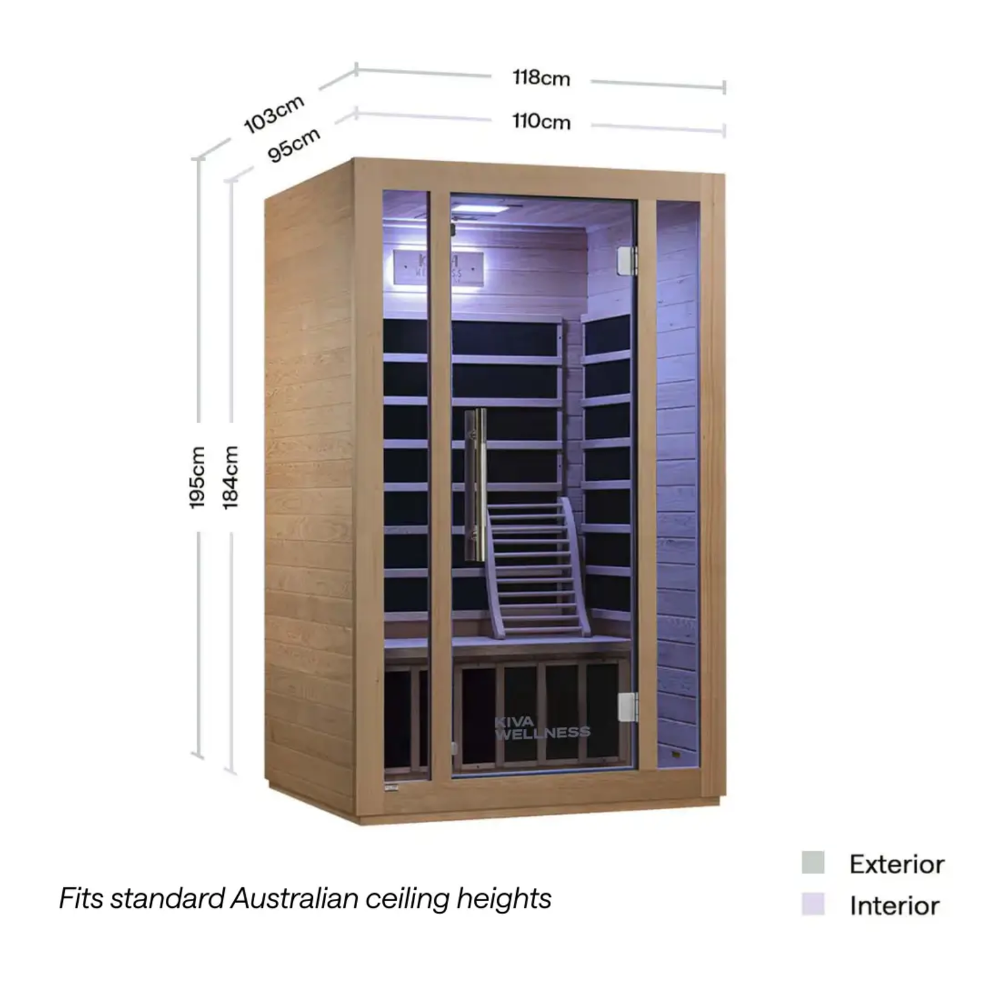 Kiva Rise™ 2 Person Far-Infrared Sauna
