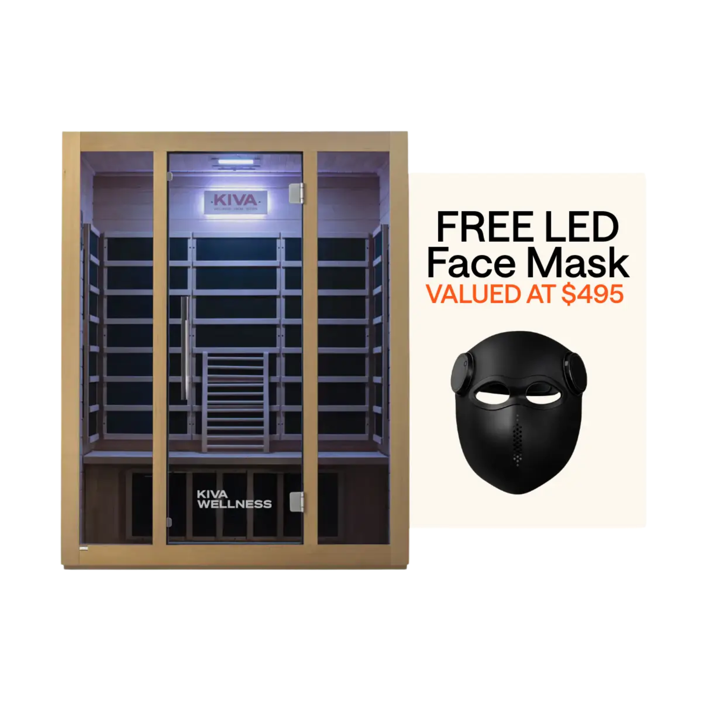 Kiva Rise™ 3 Person Far-Infrared Sauna + FREE LED Face Mask