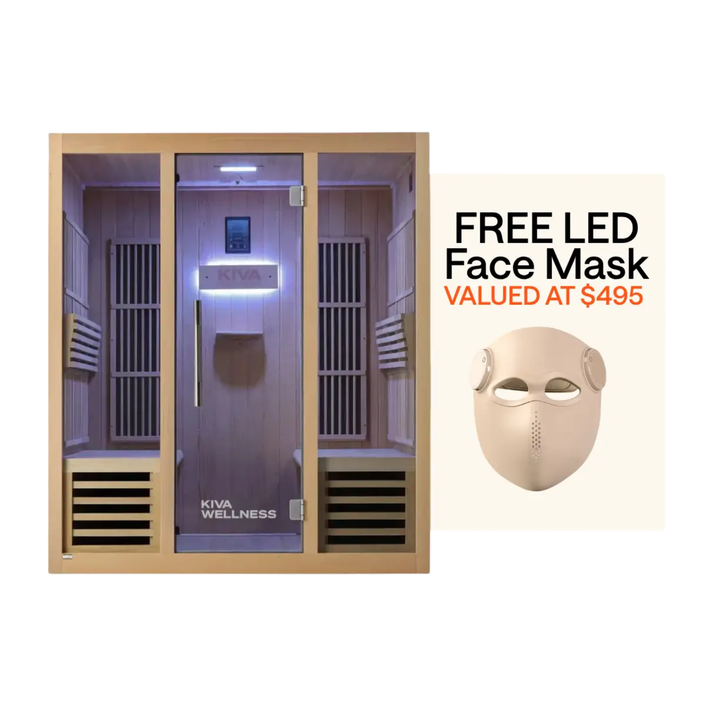 Kiva Rise™ 4 Person Far-Infrared Sauna + FREE LED Face Mask