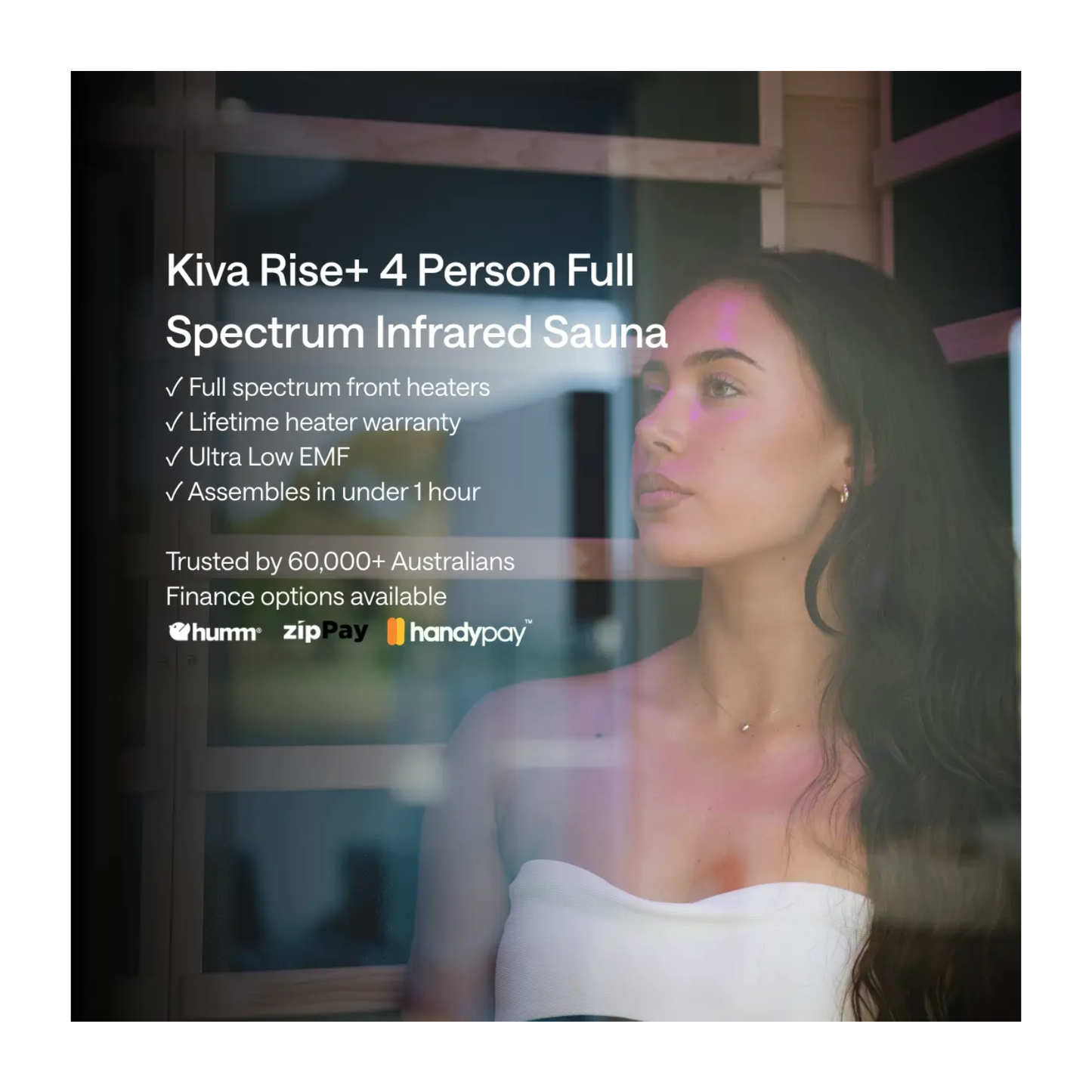 ‍Kiva Rise+ 4 Person Full Spectrum Infrared Sauna
