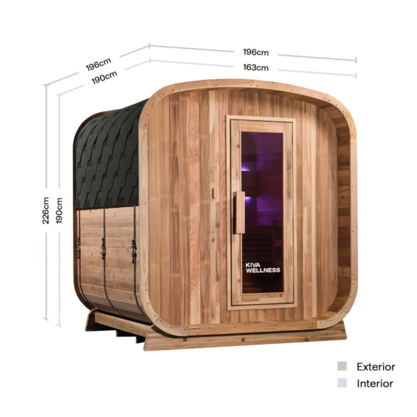 Kiva Ritual Outdoor Traditional Finish Sauna - 4 to 6 Person