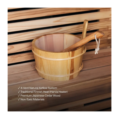 Kiva Ritual™ 2–3 Person Outdoor Traditional Finnish Sauna — 6kW Heater