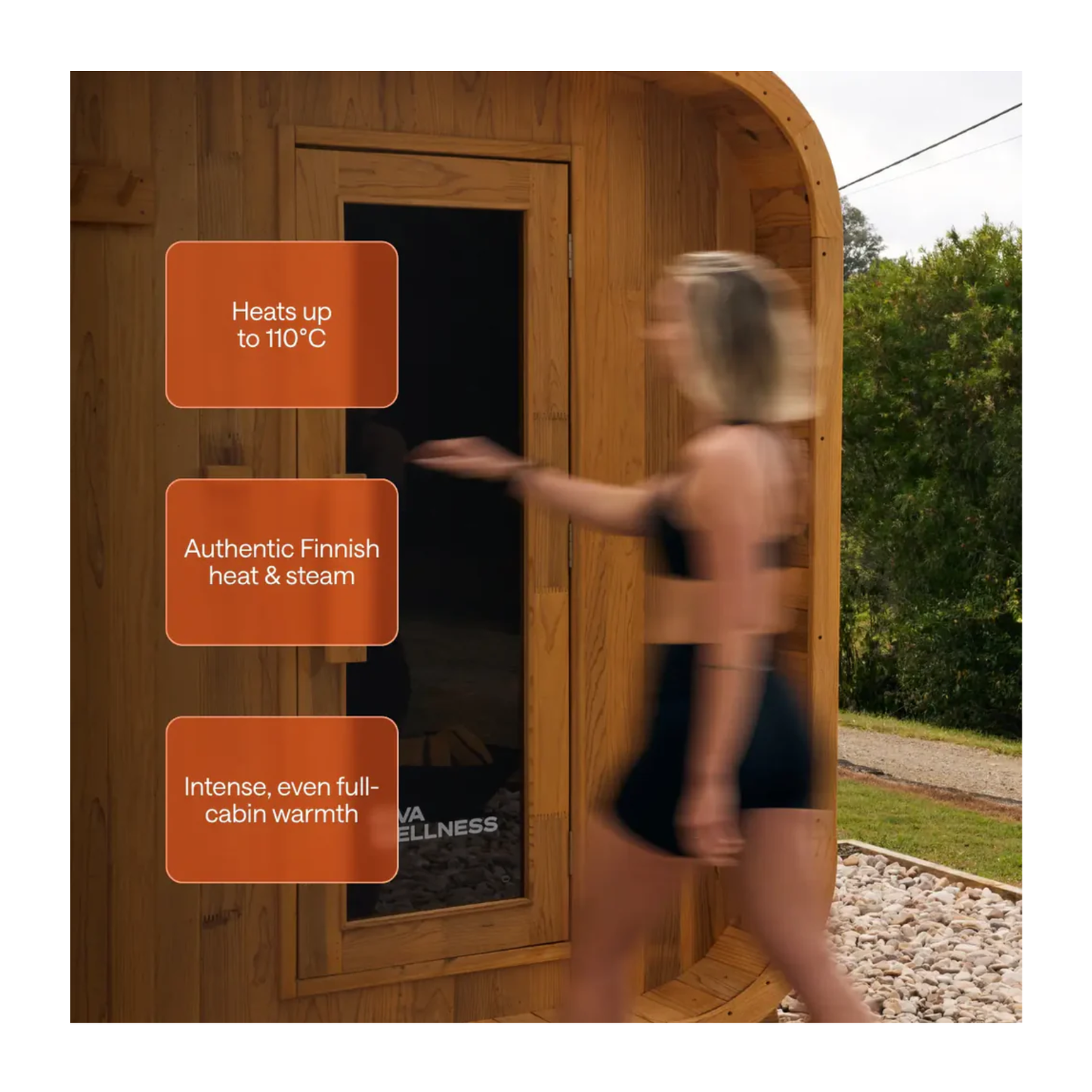 Kiva Ritual™ 2–3 Person Outdoor Traditional Finnish Sauna — 6kW Heater