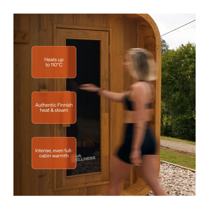 Kiva Ritual™ 2–3 Person Outdoor Traditional Finnish Sauna — 6kW Heater