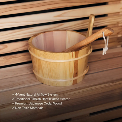 Kiva Ritual™ 4–6 Person Outdoor Traditional Finnish Sauna — 6kW Heater