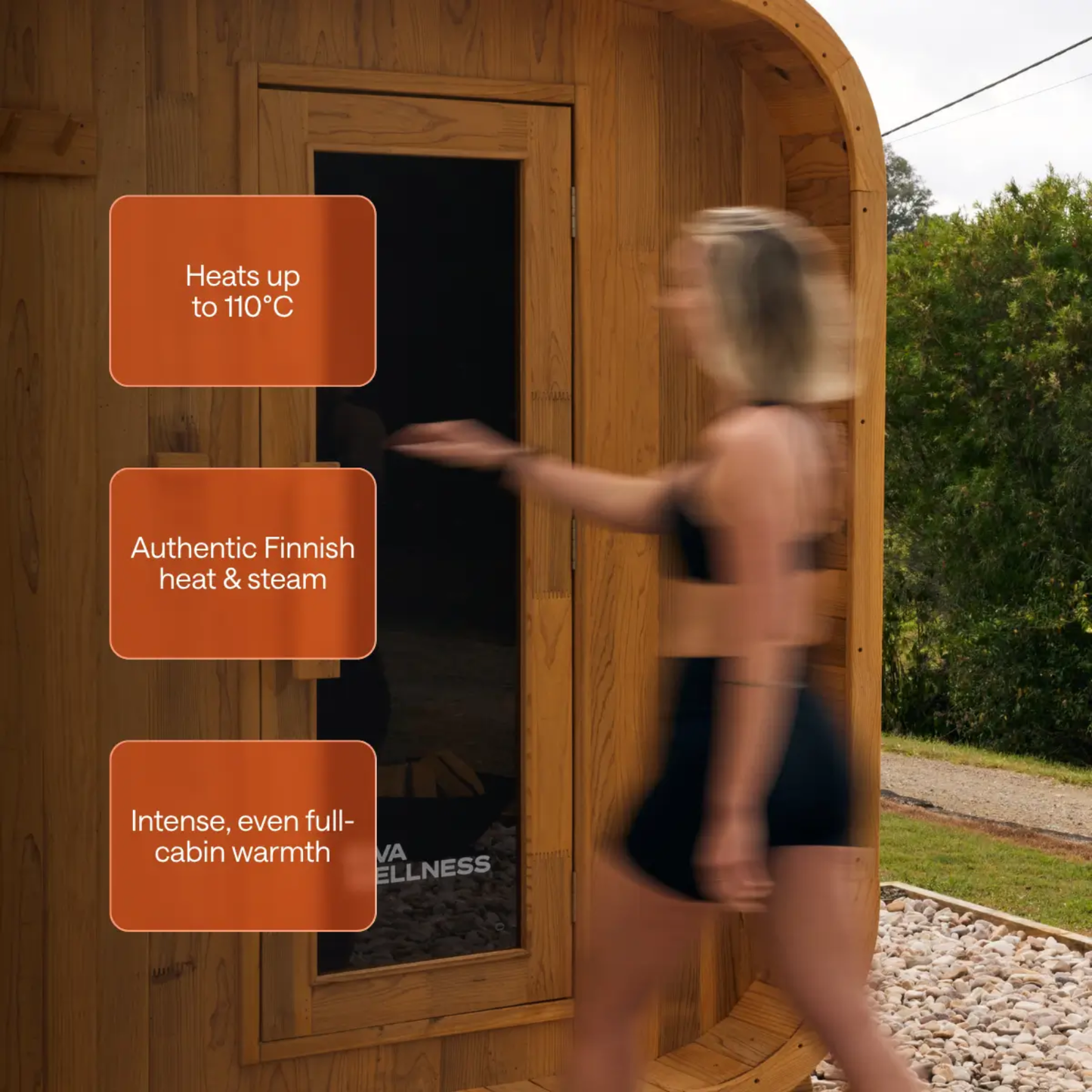 Kiva Ritual™ 4–6 Person Outdoor Traditional Finnish Sauna — 6kW Heater