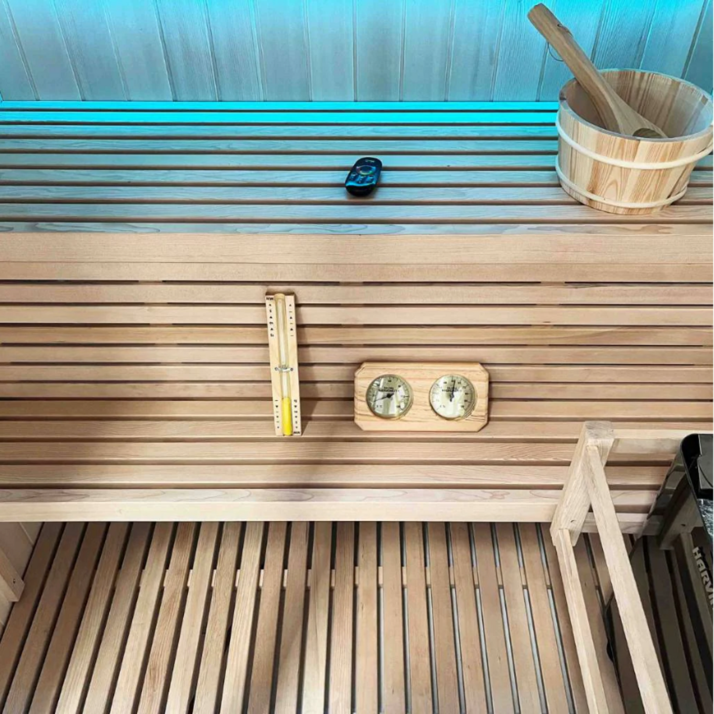 Kiva Reset 2 Person Traditional Double Tier Finnish Sauna - 4.5kw Heater