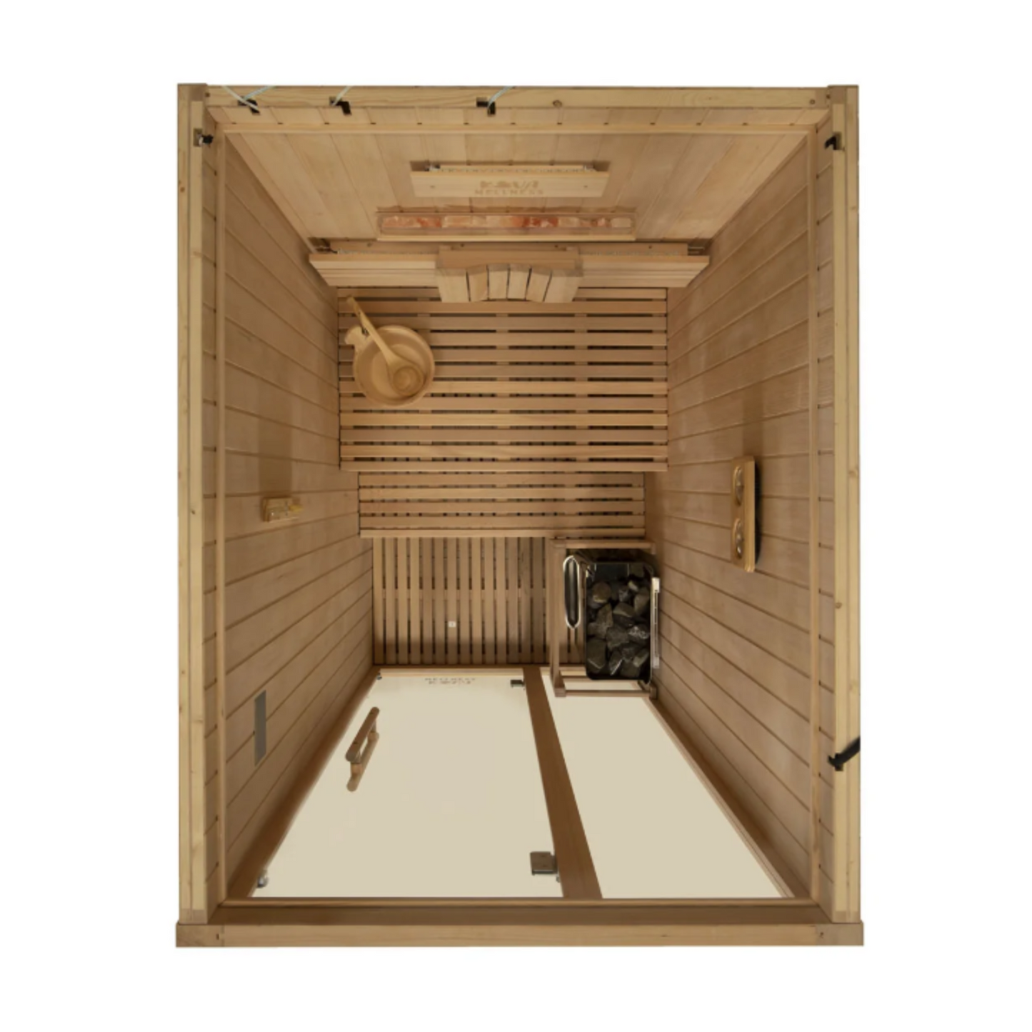 Kiva Reset 2 Person Traditional Double Tier Finnish Sauna - 4.5kw Heater