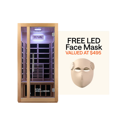 Kiva Rise™ 1 Person Far-Infrared Sauna + FREE LED Face Mask
