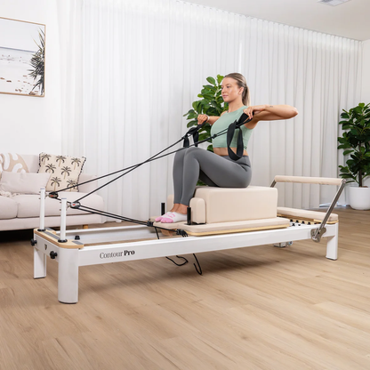 Contour Pro Aluminium Pilates Reformer Machine (Beige)