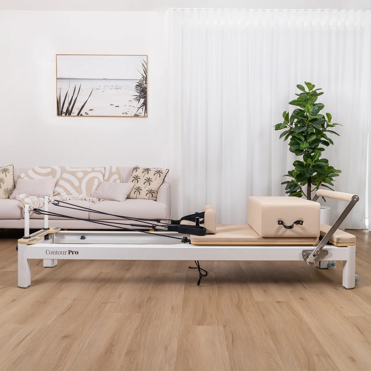 Contour Pro Aluminium Pilates Reformer Machine (Beige)