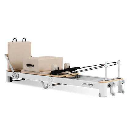 Contour Pro Folding Aluminium Pilates Reformer Machine (Beige)