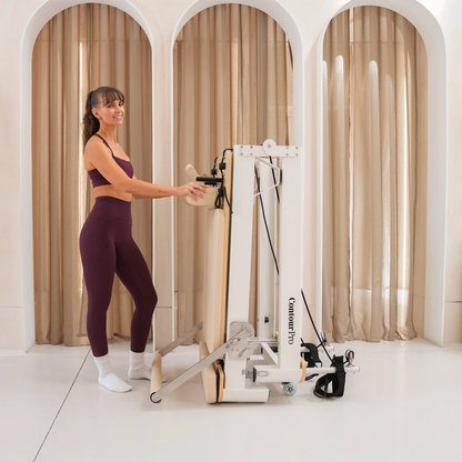 Contour Pro Folding Aluminium Pilates Reformer Machine (Beige)