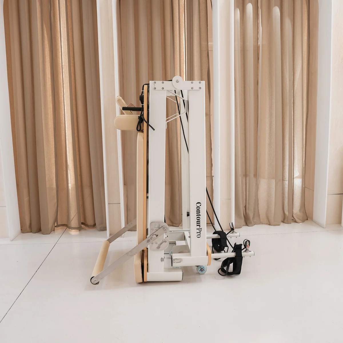 Contour Pro Folding Aluminium Pilates Reformer Machine (Beige)