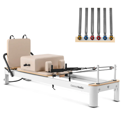 Contour Studio Commercial Pilates Reformer Bed Set (Beige)