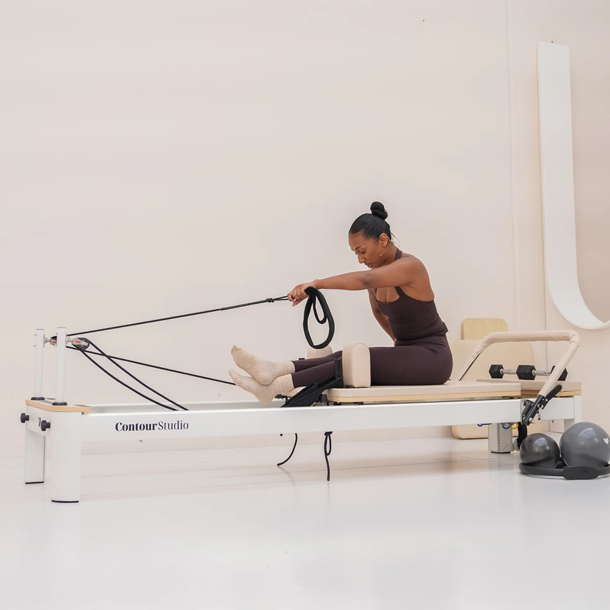 Contour Studio Commercial Pilates Reformer Bed Set (Beige)