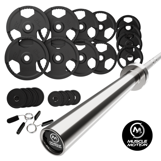 Muscle Motion Rubber Olympic Barbell Set