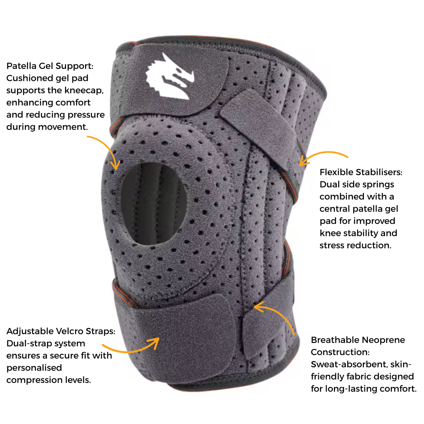 Morgan Knee Brace with Side Stabilisers & Patella Gel Pad