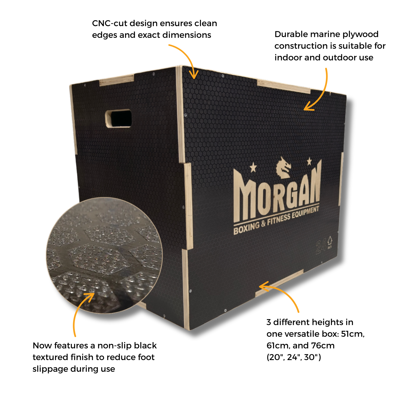 Morgan Rear Box Morgan V2 Non Slip 3-in-1 Timber Plyo Box – Gym Direct