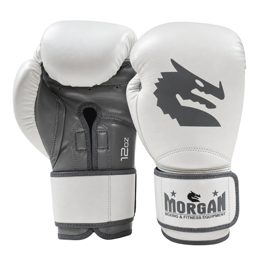 Morgan White Knight Boxing Gloves(10-12-14-16OZ)