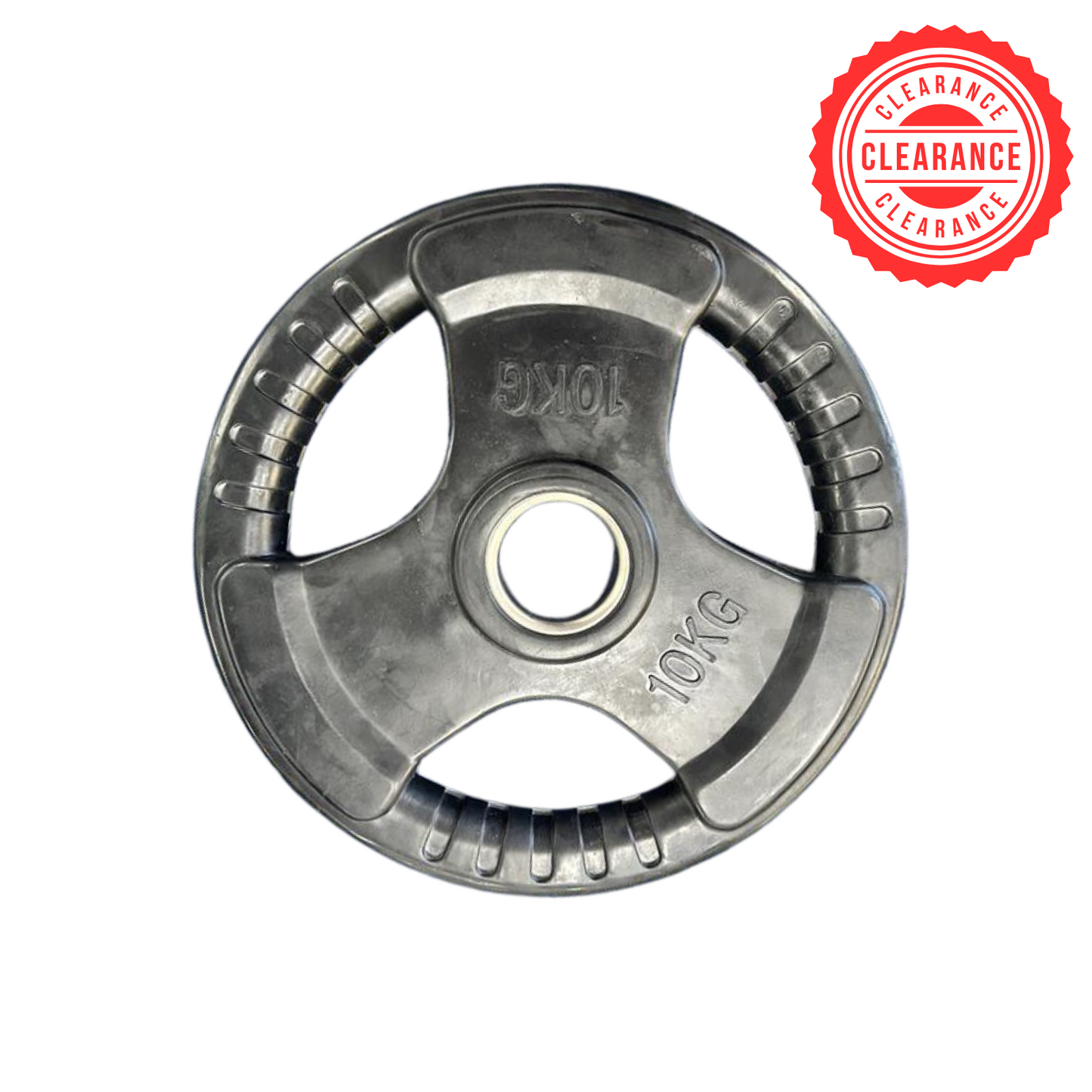 Muscle Motion Tri Grip Black Olympic Rubber Plates - Showroom Clearance
